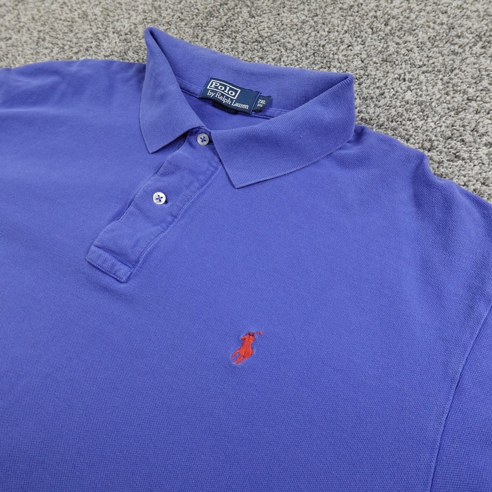 VTG Ralph Lauren Polo Shirt Mens 2XB 2XL Big Blue Pony Short Sleeve Golf Preppy